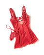 Tiana Lace Babydoll w/Side Slits & Strap Details - Red