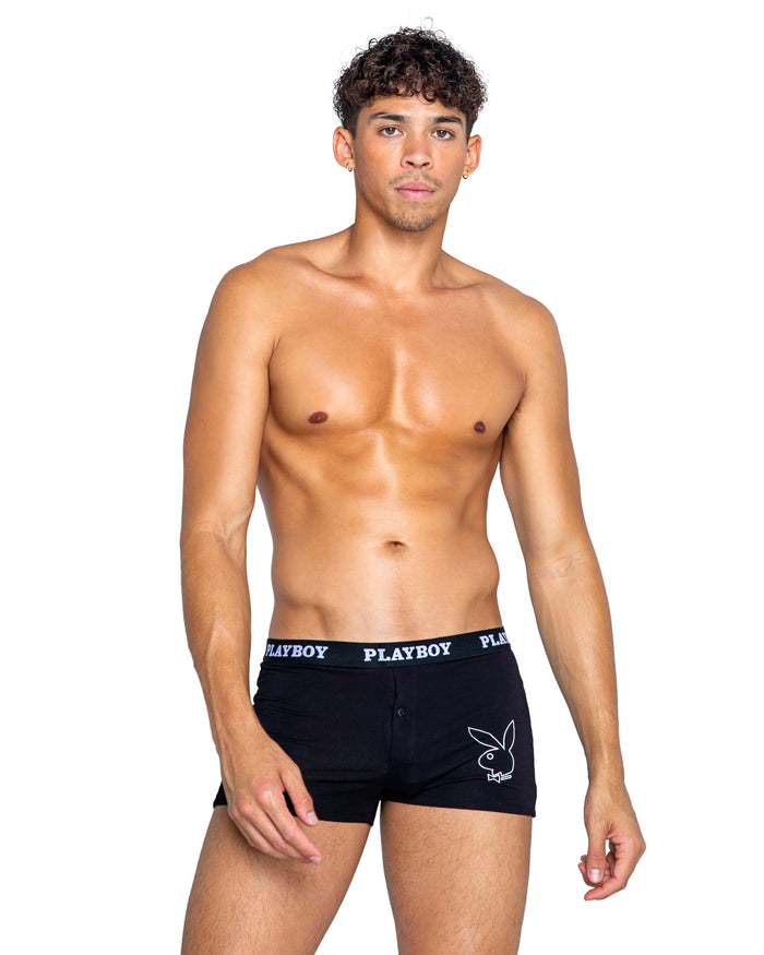 Playboy Mens Tuxedo Modal Boxer Brief (Black)