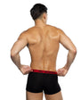 Playboy Men's Tuxedo Modal Boxer Briefs (Black/Red)