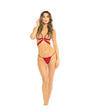 Rene Rofe Danger Zone Open Cup Bralette & G-String Red
