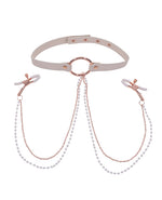 Sex & Mischief Peaches 'n CreaMe Collar with Nipple Clamps