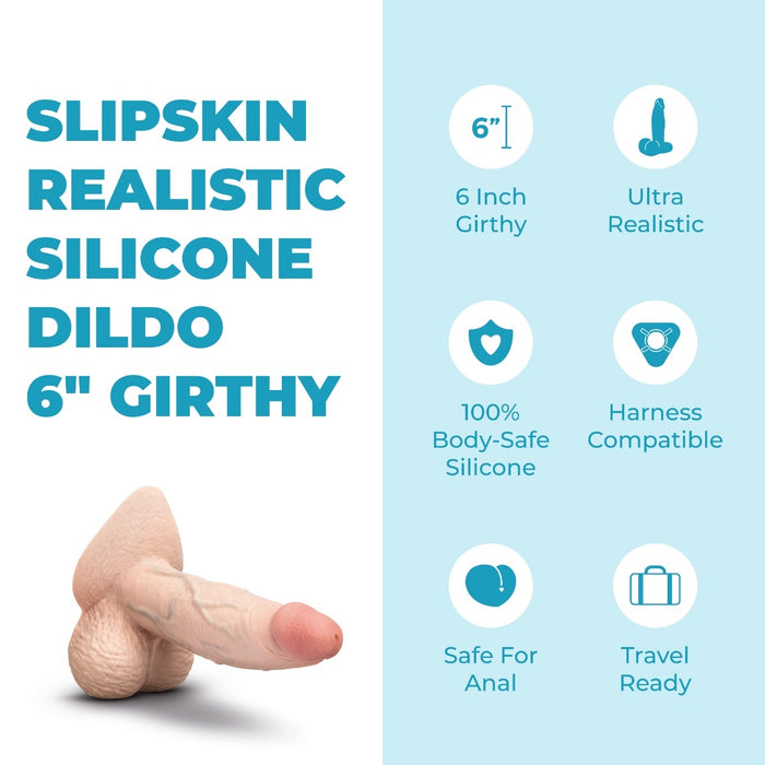b-Vibe Slipskin 6" Girthy - 3 Color Options