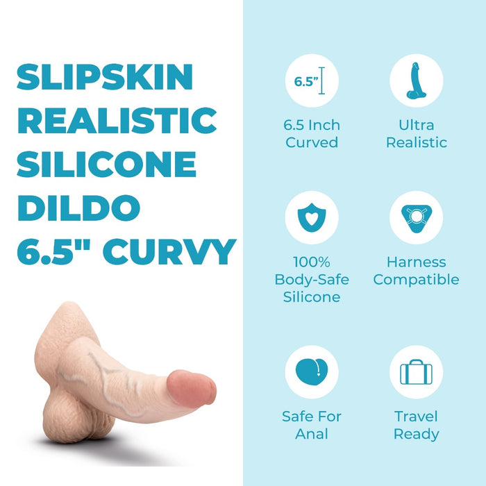 b-Vibe Slipskin 6.5" Curvy - 3 Color Options