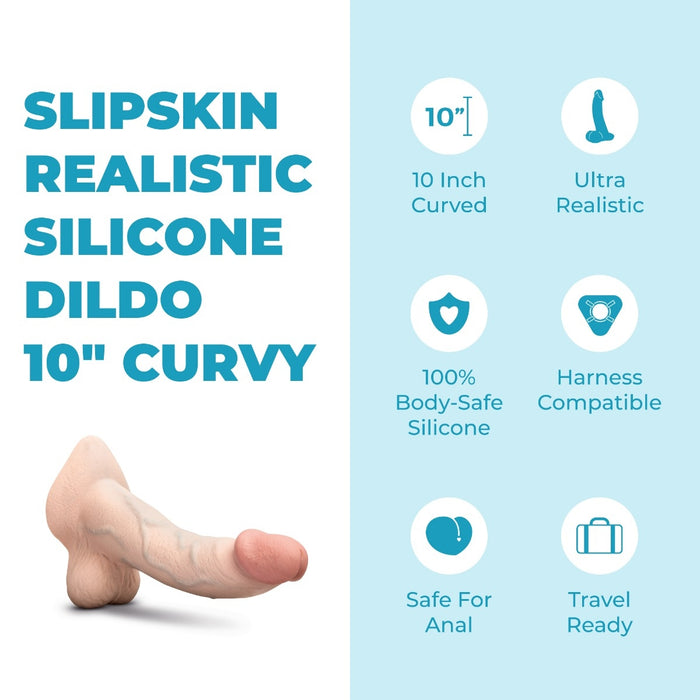 b-Vibe Slipskin 10" Curvy - 3 Color Options