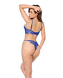 Lace Underwire Top w/Panty & Garter 3 pc Set - Blue