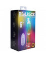 RealRock Wireless Rechargeable Remote Control LED Vibrating 6 in. Dildo Clear