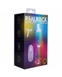 RealRock Wireless Rechargeable Remote Control LED Vibrating 7 in. Dildo Clear