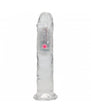 RealRock Wireless Rechargeable Remote Control LED Vibrating 7 in. Dildo Clear