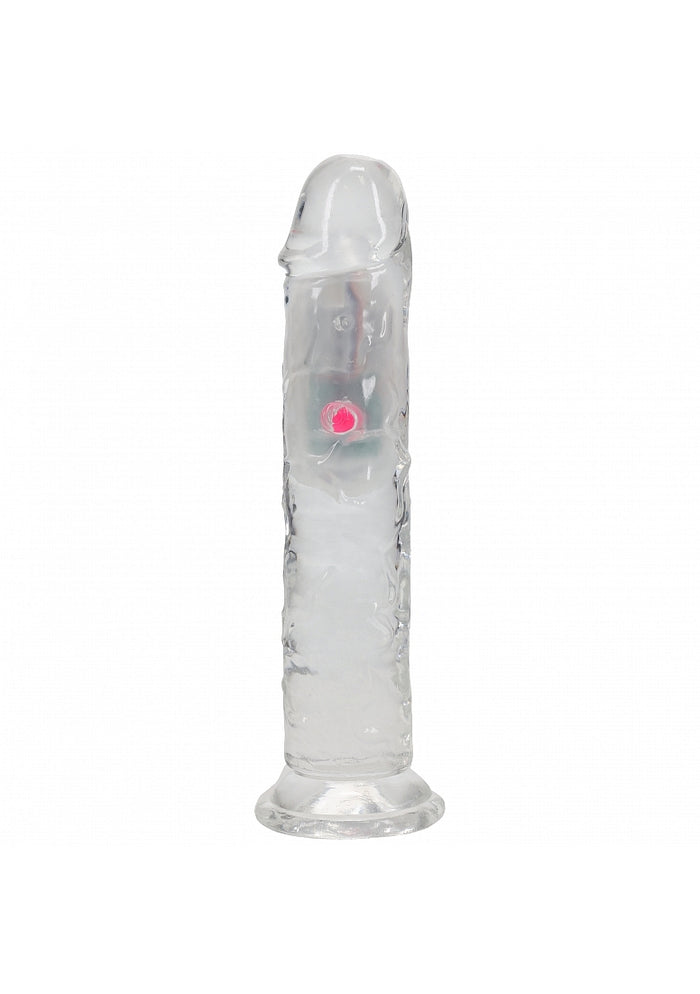 RealRock Wireless Rechargeable Remote Control LED Vibrating 7 in. Dildo Clear