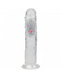 RealRock Wireless Rechargeable Remote Control LED Vibrating 8 in. Dildo Clear