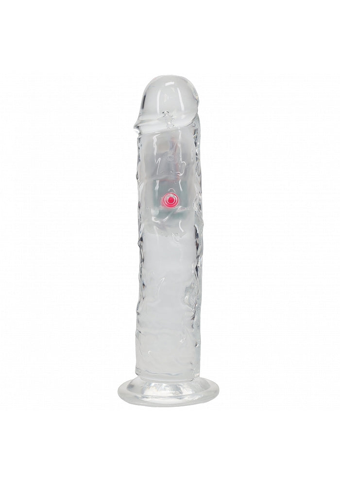 RealRock Wireless Rechargeable Remote Control LED Vibrating 8 in. Dildo Clear