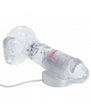 RealRock Wireless Rechargeable Remote Control LED Vibrating 6 in. Dildo with Balls Clear