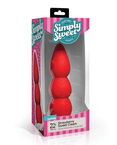 Simply Sweet Strawberry Sweet Cream Premium Silicone Dildo