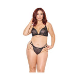 Pleasure Collection Feline Fatale Bra & G-String 2 pc Set - Black (Queen)