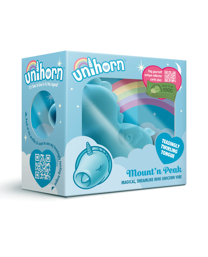 Unihorn Mount'n Peak Pointed Flicking Tongue Vibrator Blue