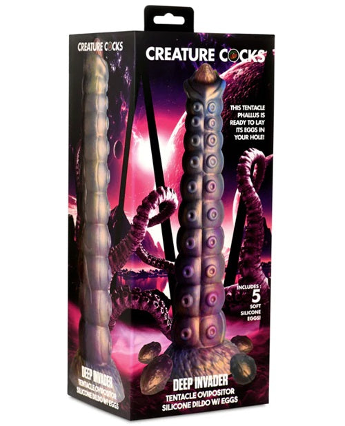 Creature Cocks - Deep Invader Tentacle Ovipositor Silicone Dildo- 11.6in