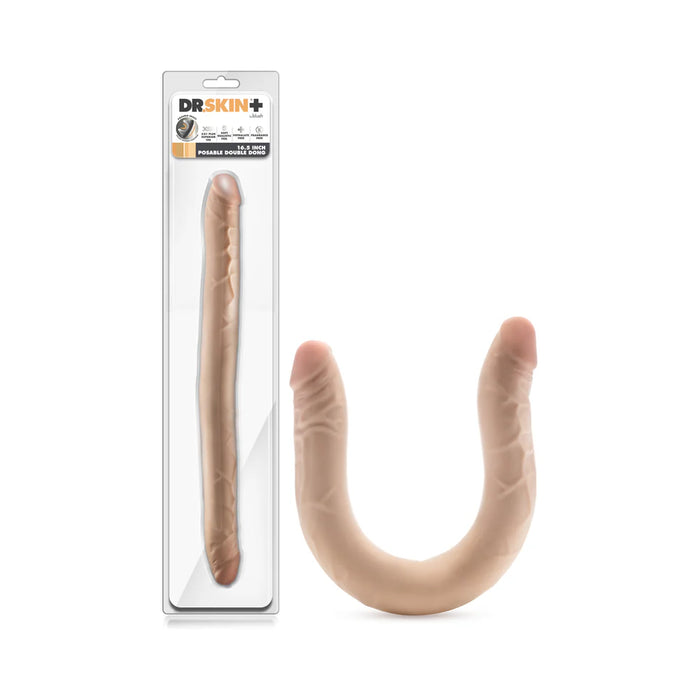 Dr. Skin Plus Posable Double Dong 16.5in Beige