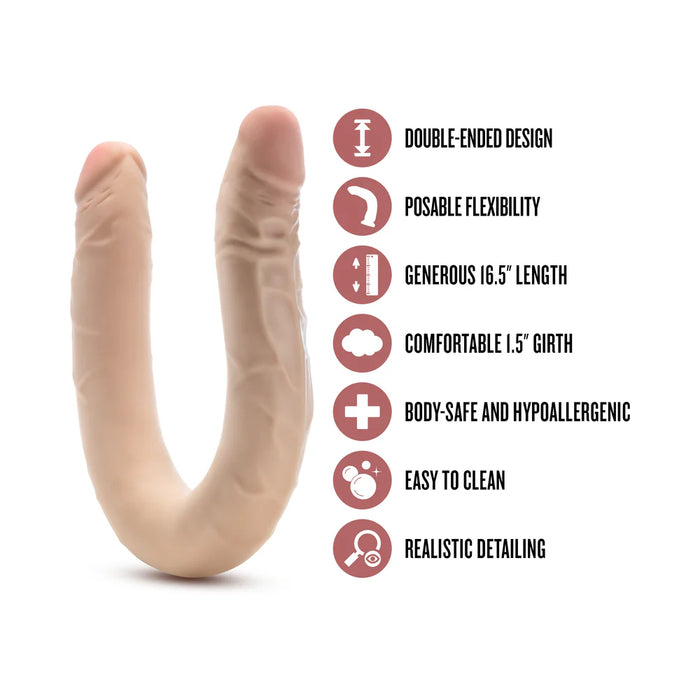 Dr. Skin Plus Posable Double Dong 16.5in Beige