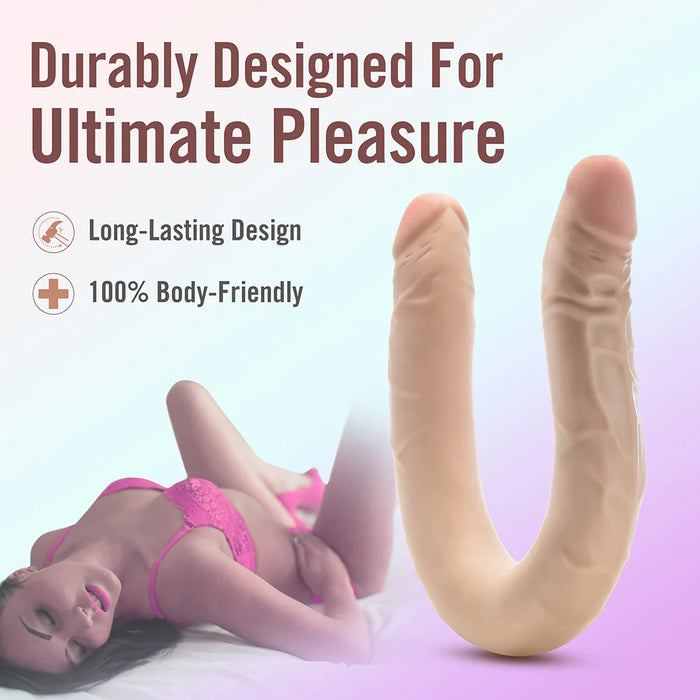 Dr. Skin Plus Posable Double Dong 16.5in Beige