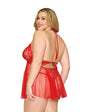 Dreamgirl Lace Babydoll and G-String Red