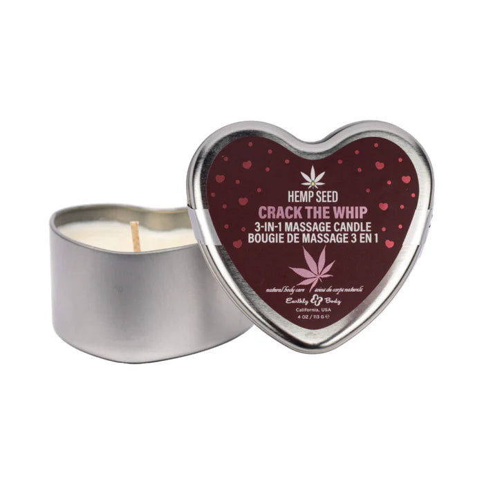 Earthly Body Hemp Seed Valentine 3-in-1 Massage Candle Crack the Whip