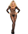 Floral Open Crotch Bodystocking - Queen Size