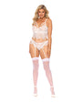 Victoria Eyelash Lace Underwire Bralette w/Garter Panty 2 pc Set - White (Copy)