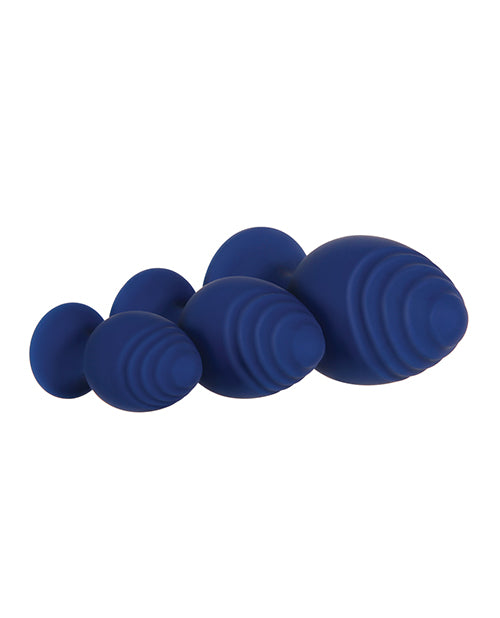 Evolved Get Your Groove On 3-Piece Silicone Anal Plug Set Blue