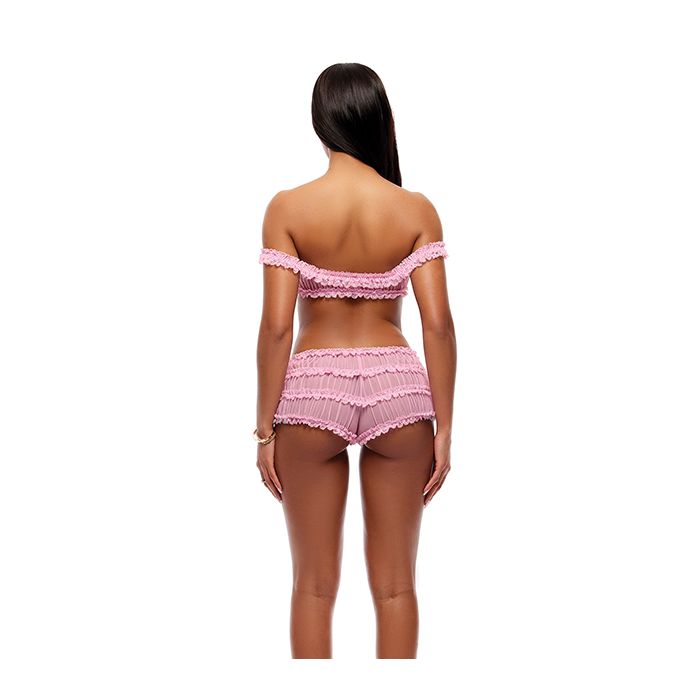 Soft Girl Era Sheer Mesh & Lace Bralette 2 pc Set - Light Pink