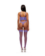 See It Through Guipure Teddy Set w/Stockings - Purple