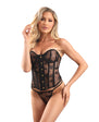 Art Deco Lace Underwire Corset & G-String Black