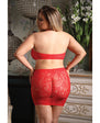 Vixen Feel The Heat Halter Chemise w/Rhinestone Detail - Red QN