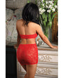 Vixen Feel The Heat Halter Chemise w/Rhinestone Detail - Red O/S