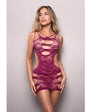 Vixen For The Thrill Leopard Knit Cut Out Dress - Magenta O/S