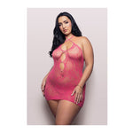 Vixen Call Me Baby Halter Dress w/Pearl Details - Hot Pink (Queen)