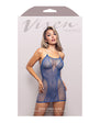 Vixen When Stars Align Rhinestone Net Halter Dress - Blue O/S