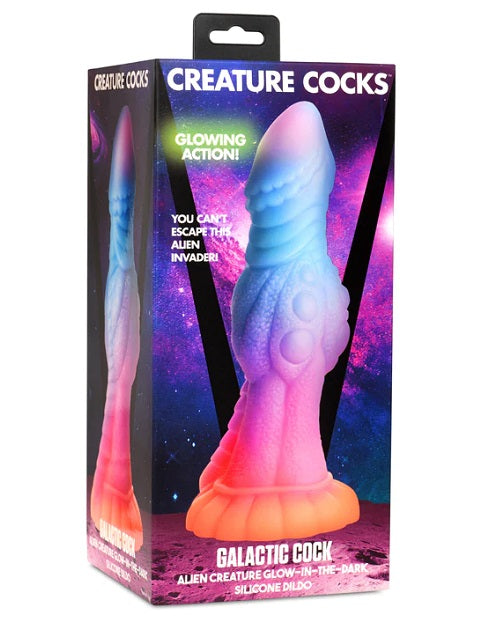 Creature Cocks - Galactic Cock Alien Creature Glow in the Dark Dildo - 8.5in