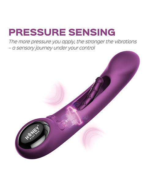 Honey Play Box Tempo Pressure Sensing App-Controlled Tapping G-Spot Vibrator Purple