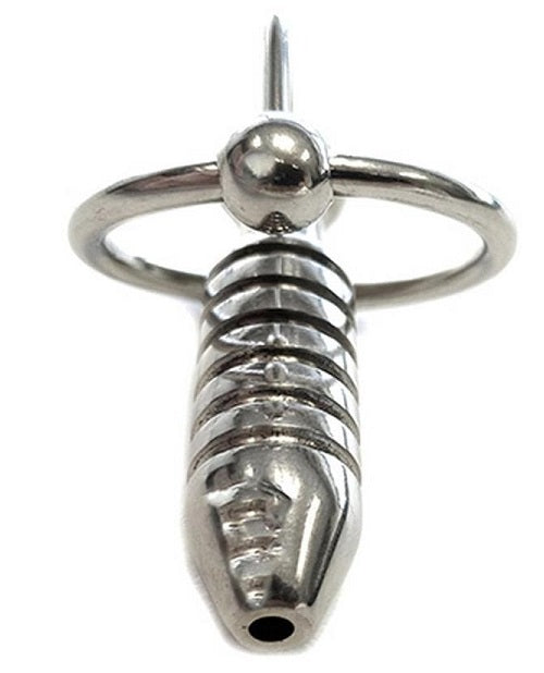 Rouge Stainless Steel Hollow Beaded Urethral Probe and Cock Ring