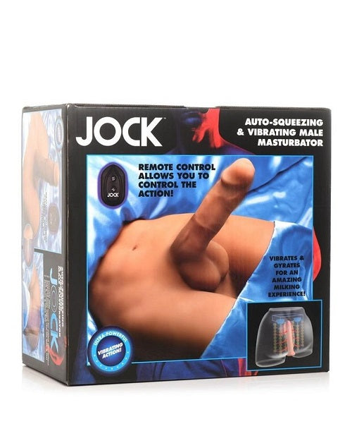 JOCK Vibrating & Squeezing Male Masturbator with Posable Dildo