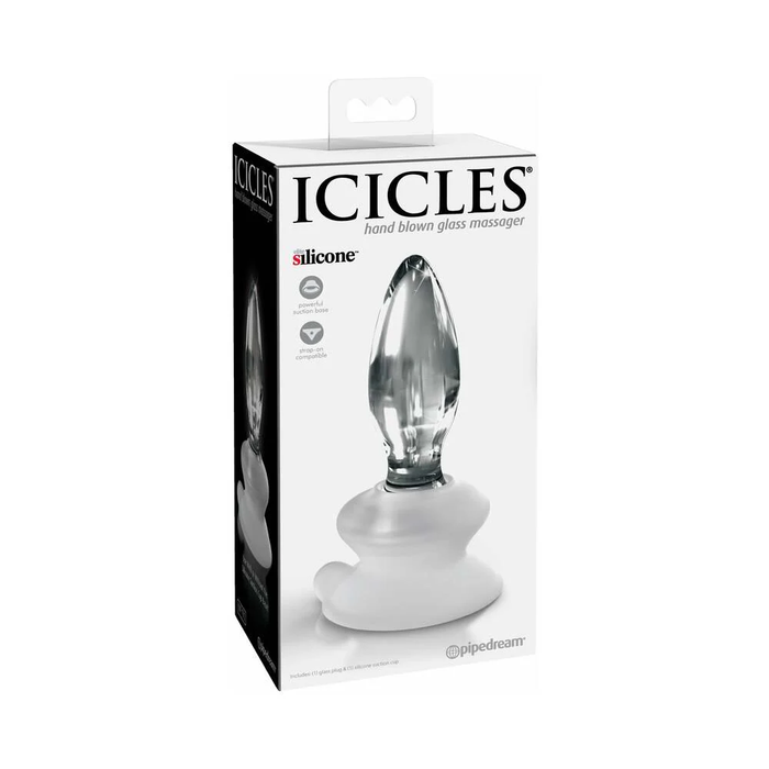 Pipedream Icicles No. 91 Glass Anal Plug w/ Suction Cup Clear