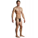 Male Power G-String w/Straps & Rings Black