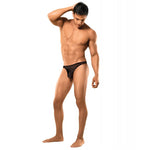 Male Power Stretch Net Pouch Thong Black