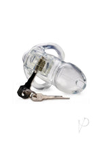 Master Series Clear Captor Chastity Cage with Keys - Small - Clear