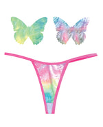 Neva Nude Naughty Knix Rainbow Sherbet Velvet G-String & Pasties Multi O/S