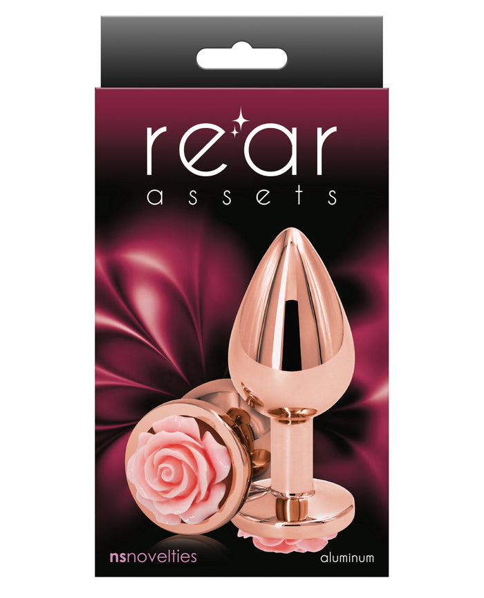 Rear Assets Rose Anal Plug Medium Pink