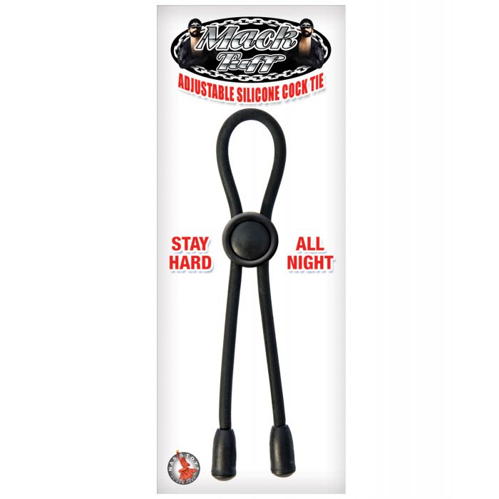 Mack Tuff Adjustable Silicone Cock Tie (Black) Lasso/Bolo