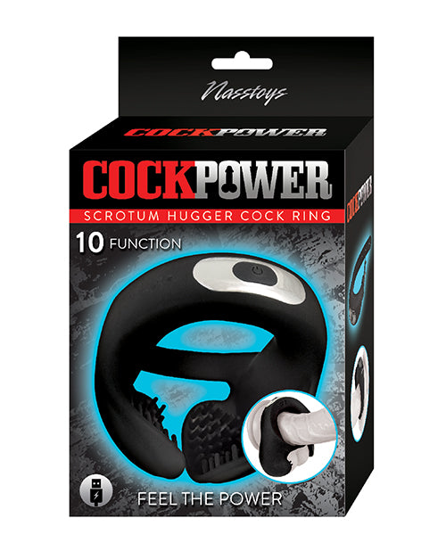 Cockpower Scrotum Hugger Cock Ring Black