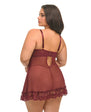 Valentine Lacey Babydoll w/G-String - Zinfandel - Queen