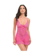 Valentine Lace Babydoll w/Bows & G-String - Rose